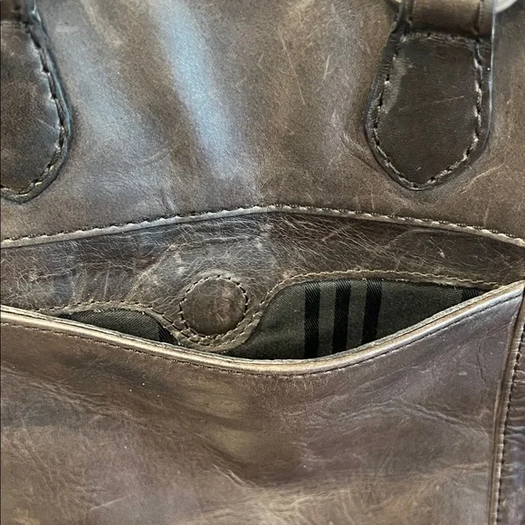 Frye Brown Leather Tote Bag - Classic Crossbody Carry - Picture 9 of 12